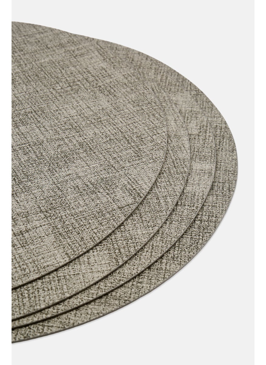 YOTO - 4 Pcs Round Placemats 38 Dia cm, Grey - Image 1
