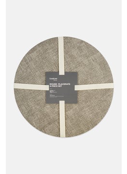 YOTO 4 Pcs Round Placemats 38 Dia cm, Grey  - Image 1