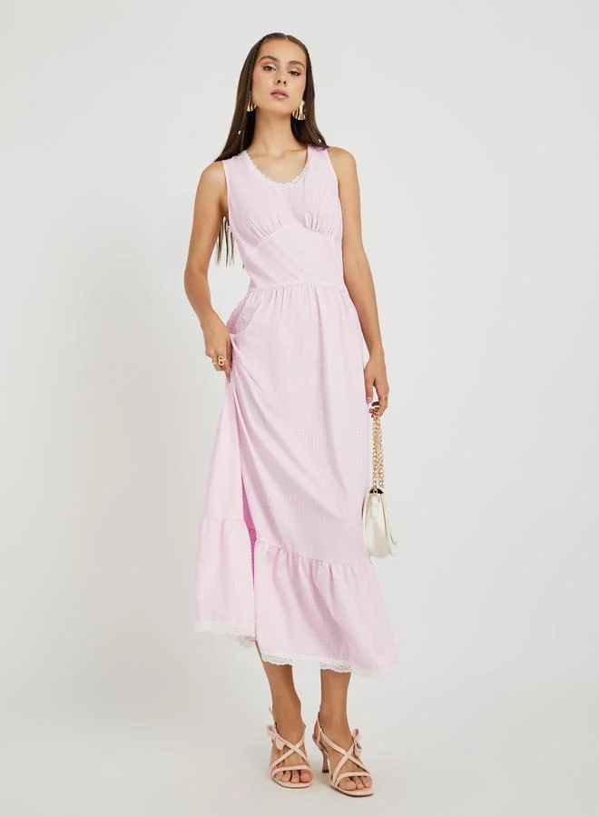 Take Two Take Two Solid Round Neck Sleeveless Maxi Dress