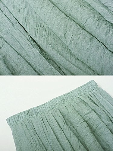 OCHENTA Women's Casual Cotton Long Maxi Skirt Flowy Boho for Summer Beach Goth Fairy Renaissance Weekend Skirts Light Green 95CM - Image 4