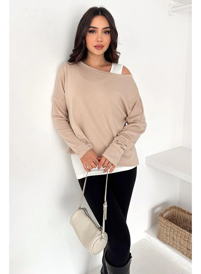Noa Noa Women's Dropped-Shoulder Long-Sleeved Top – Noir Layer