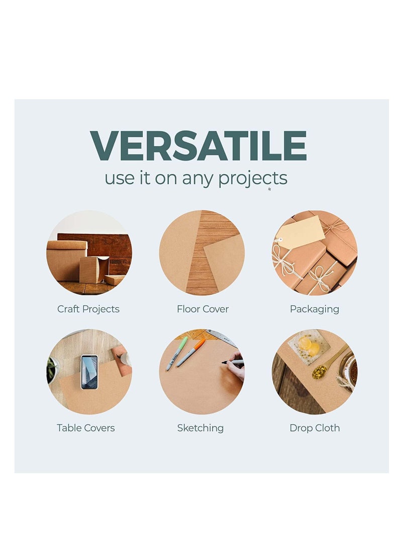 Premify Jumbo Brown Kraft Paper Roll (75cm X 30m) 80GSM, Arts & Crafts Gift Packing Paper, Gift Wrapping Paper, Student Drawing Painting Wall Art Rolls, Butcher Paper  - Image 3