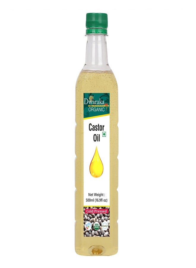 Dwaraka Organic Cold Pressed Castor Oil for Digestion, Hair Growth, Skincare and Massages - 16.9 Fl Oz (500 ML) | USDA Organic, Non-GMO, All Natural - Image 1