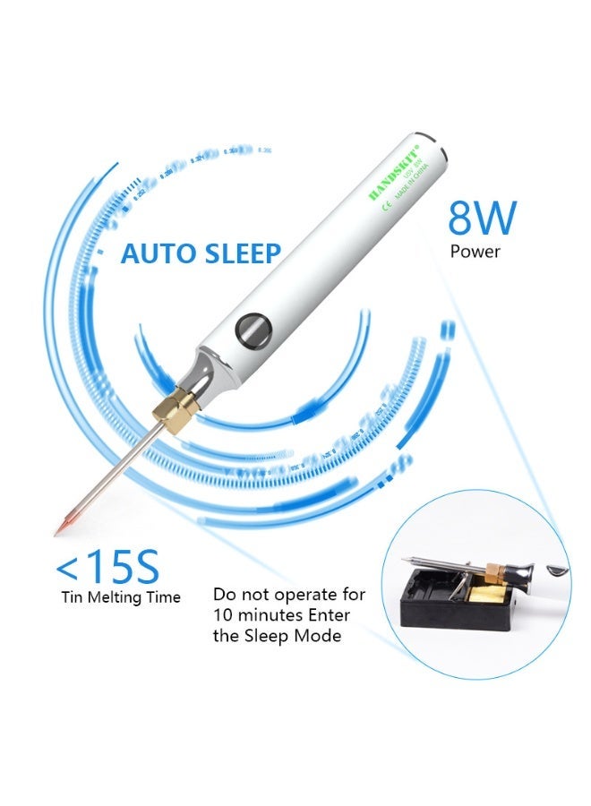 HANDSKIT 5V 8W USB Powered Electric Soldering Solder Iron Pen Hand Welding Gun Fast Heating Tools Kit Outdoor welding tools - Image 5
