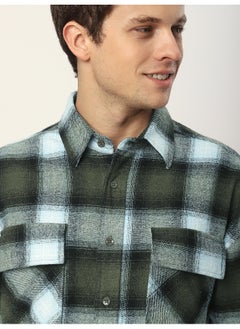 Beyoung Green Recycled Plaid Flannel Shirt  - Image 4