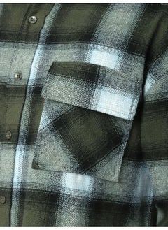 Beyoung Green Recycled Plaid Flannel Shirt  - Image 3