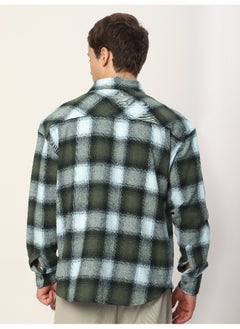 Beyoung Green Recycled Plaid Flannel Shirt  - Image 2