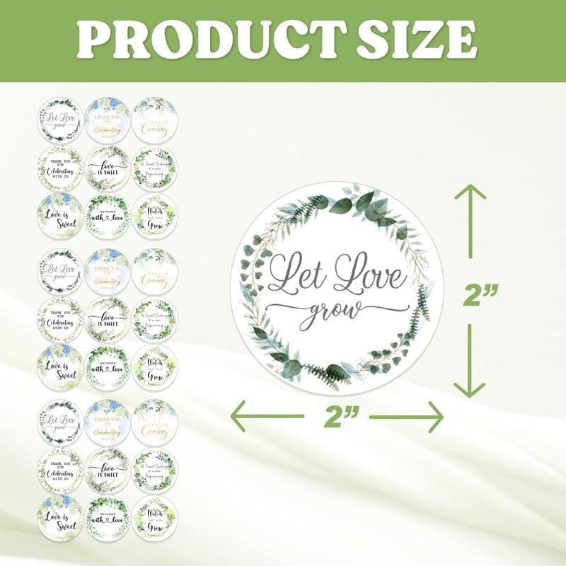RABOWA Botanical Thank You Quote Stickers Pack for Wedding Bridal Shower Engagement Baby Favors Gift Packaging Circle Vinyl Labels 27Pcs Hat Motorcycle Water Bottles Car Bike - Image 2