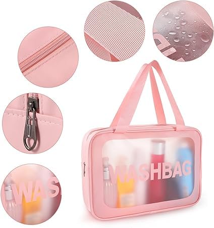 Keetly Makeup Bag Cosmetic Bag for Women Waterproof Portable Makeup Pouch Travel Toiletry Bag for Girls Vanity Bag for Makeup Kit Storage Organizer Make Up Box Brush Bags Pink - Image 4