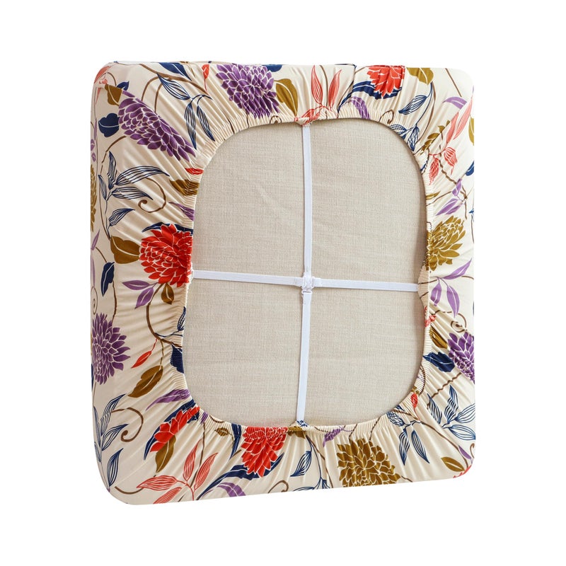 FORCHEER Waterproof Ourdoor Chair Cushion Covers Set of 2 23x23 Floral Printed Stretch Patio Chair Cushino Covers for Rattan Patio Furniture Replacement - Image 4