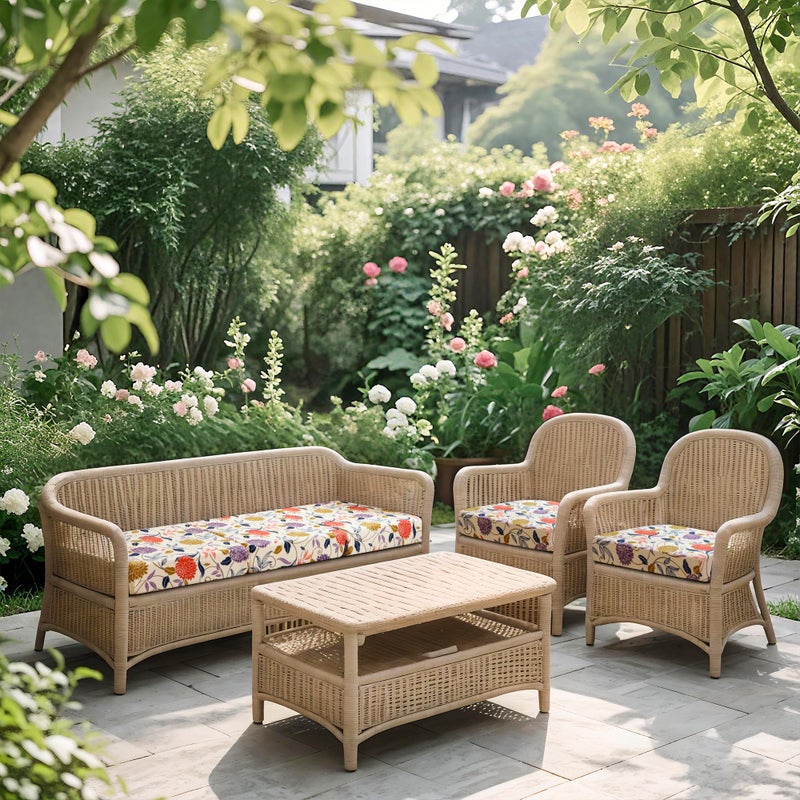 FORCHEER Waterproof Ourdoor Chair Cushion Covers Set of 2 23x23 Floral Printed Stretch Patio Chair Cushino Covers for Rattan Patio Furniture Replacement - Image 2