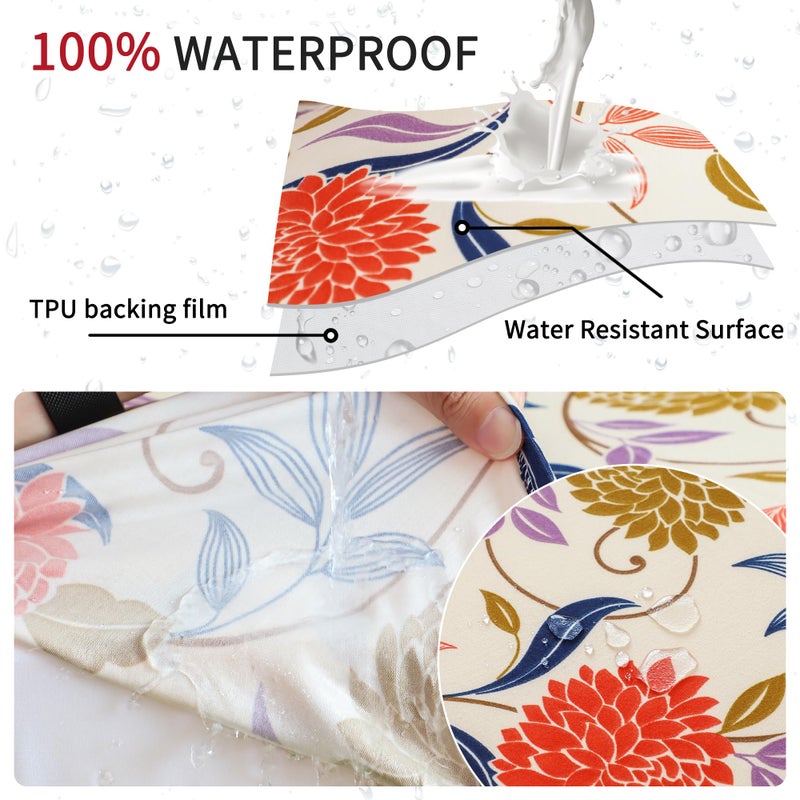 FORCHEER Waterproof Ourdoor Chair Cushion Covers Set of 2 23x23 Floral Printed Stretch Patio Chair Cushino Covers for Rattan Patio Furniture Replacement - Image 5