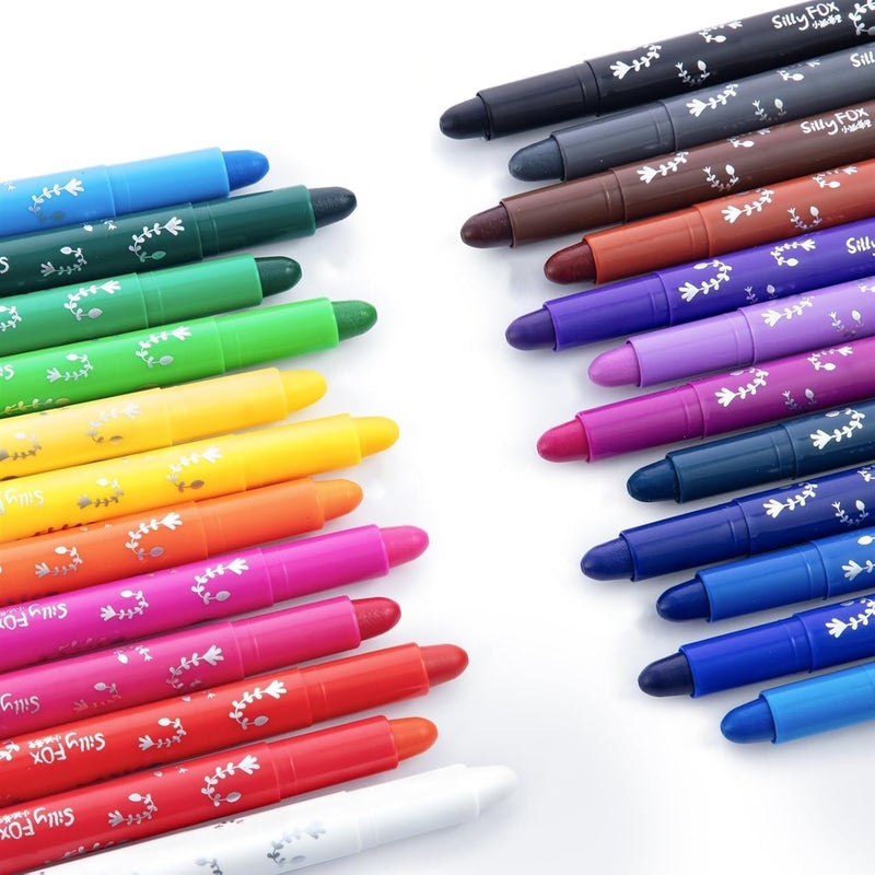 M&G 24 Pcs Tempera Paint Sticks, 24 Colors Solid Tempera Paint Set for artists, Washable, Paint Sticks Quick Drying, Non-Toxic, Works Great on Paper Wood Glass - Image 1