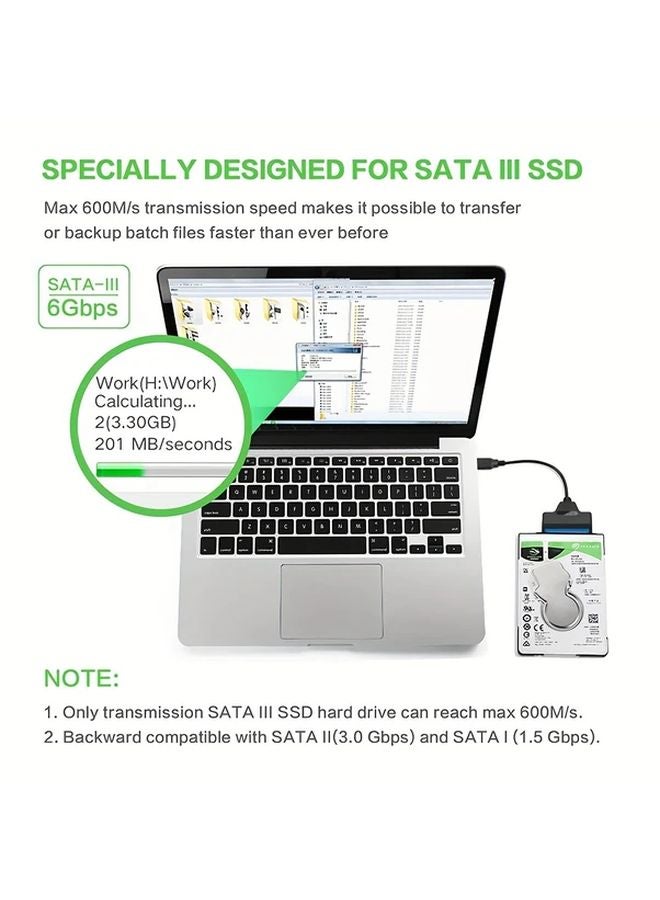 XNOIK Ultra Fast 2 in 1 SATA to USB 3 0 Adapter Cable for 2 5 Inch HDD SSD 5Gbps USB Powered - Image 5