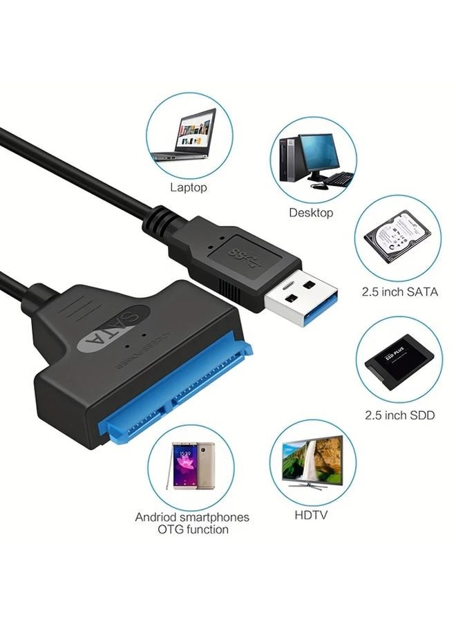 XNOIK Ultra Fast 2 in 1 SATA to USB 3 0 Adapter Cable for 2 5 Inch HDD SSD 5Gbps USB Powered - Image 3
