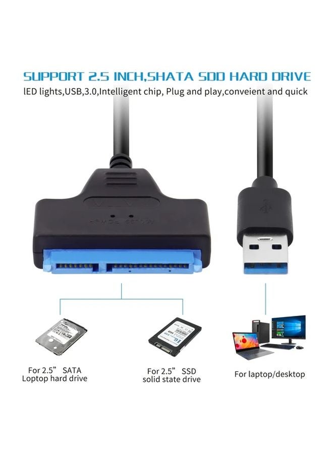 XNOIK Ultra Fast 2 in 1 SATA to USB 3 0 Adapter Cable for 2 5 Inch HDD SSD 5Gbps USB Powered - Image 2