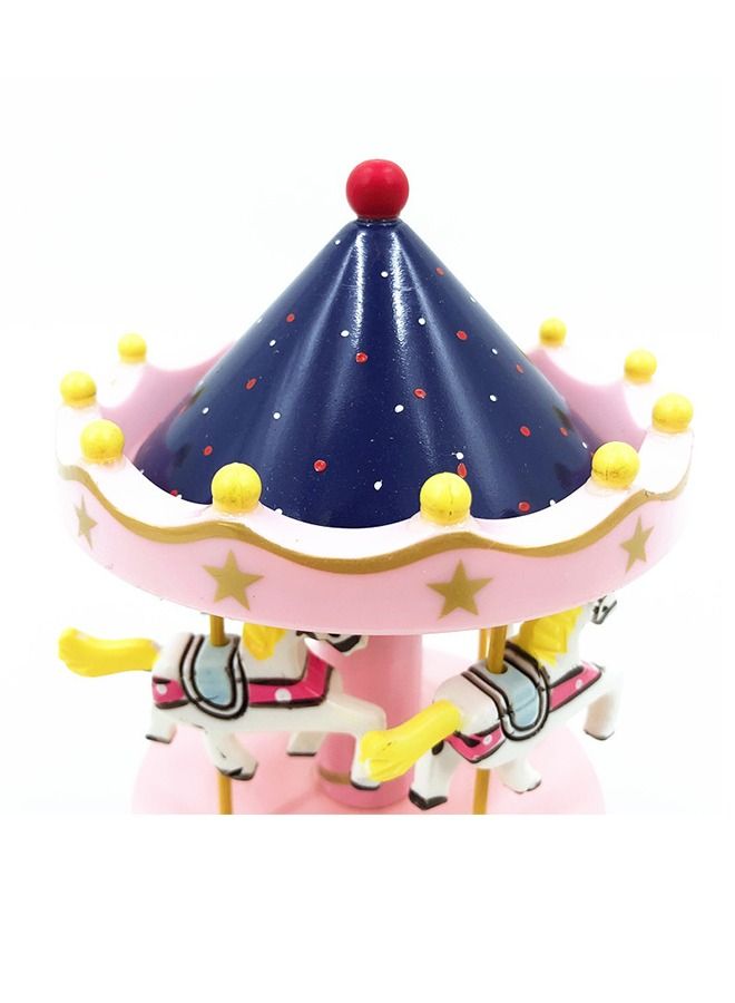 Carousel Music Box, Baking cake ornaments, spinning music boxes for girls (Blue/Pink)  - Image 2