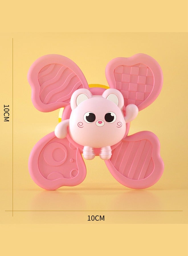 Travel Toys for Toddlers  Suction Cup Spinner Toys for Boy Girl Birthday Gift - Sensory Spinning Baby Bath Toys（Pink）  - Image 5