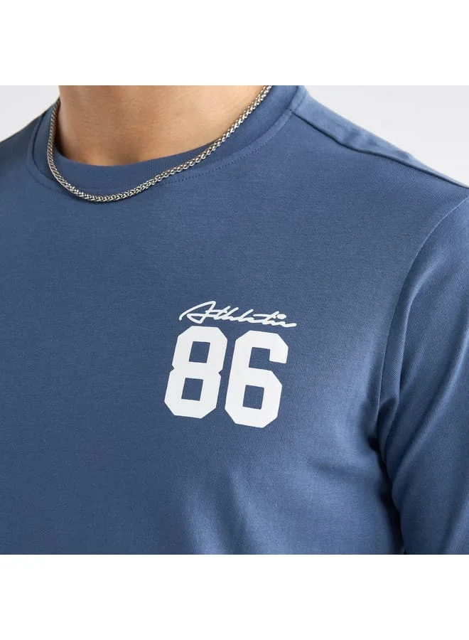 Splash FAV Graphic Print T-shirt with Crew Neck and Short Sleeves