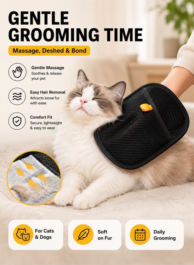 Saudi Select Pet Grooming Glove – Dual-Sided Reusable Pet Hair Remover Mitt for Dogs & Cats, Deshedding Brush for Long or Short Hair, Gentle Massage Glove for Bathing & Cleaning Furniture - Image 1
