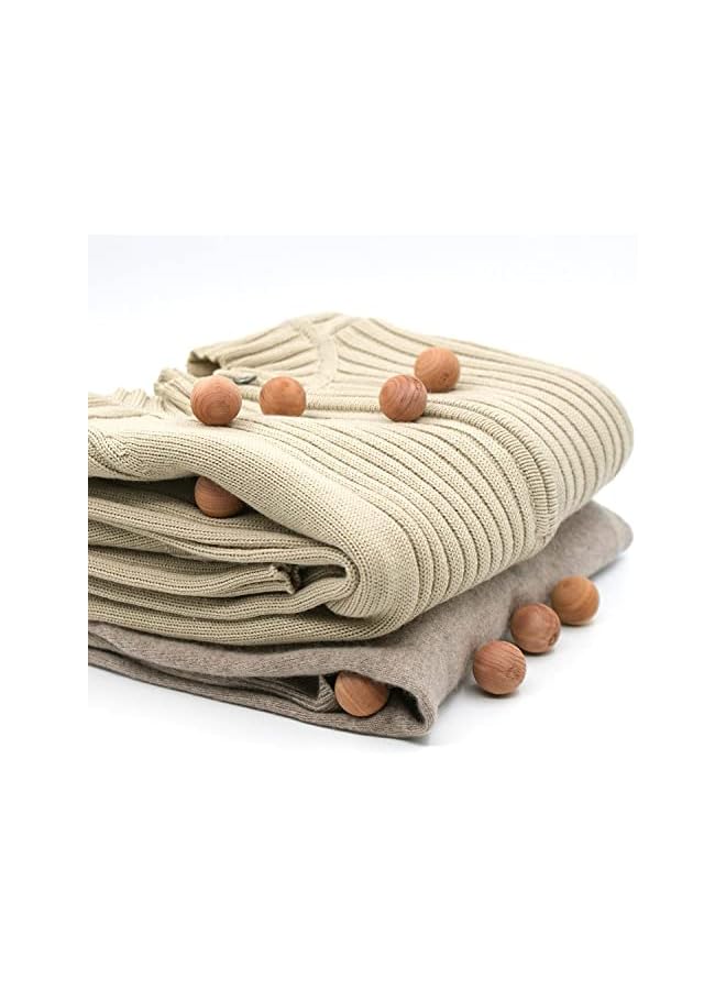 Zaboon Balls, Natural Cedar Balls Aromatic Red Cedar Wooden Moth Balls Anti Moth Freshener & Deodoriser for Wardrobes Clothes Storage Drawer Wardrobe Freshener Accessories with 5 Satin Bags 30Pcs - Image 3