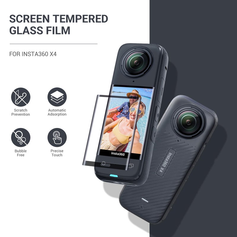 CYNOVA Insta 360 X5 Screen Protector for insta360 X5/ X4 Accessories, Ultra HD Tempered Film Glass Screen Protector for insta360 X5 / X4 Camera, 9H Hardness, Scratch Resistant 2 Pack - Image 4