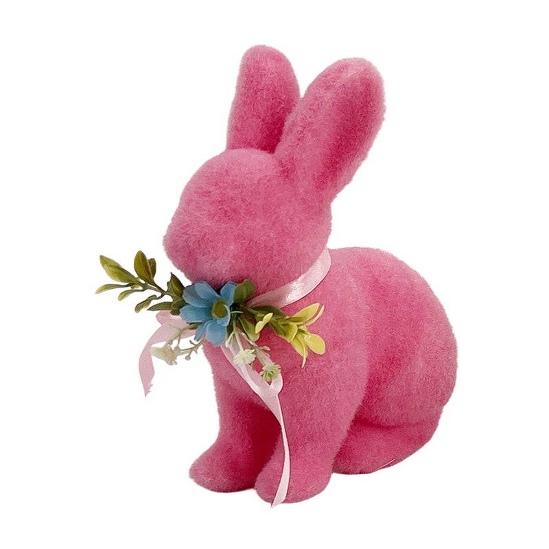 Party Magic Pink Bunny Decoration  – Standing Easter Figurine for Spring Home & Tabletop - Image 3