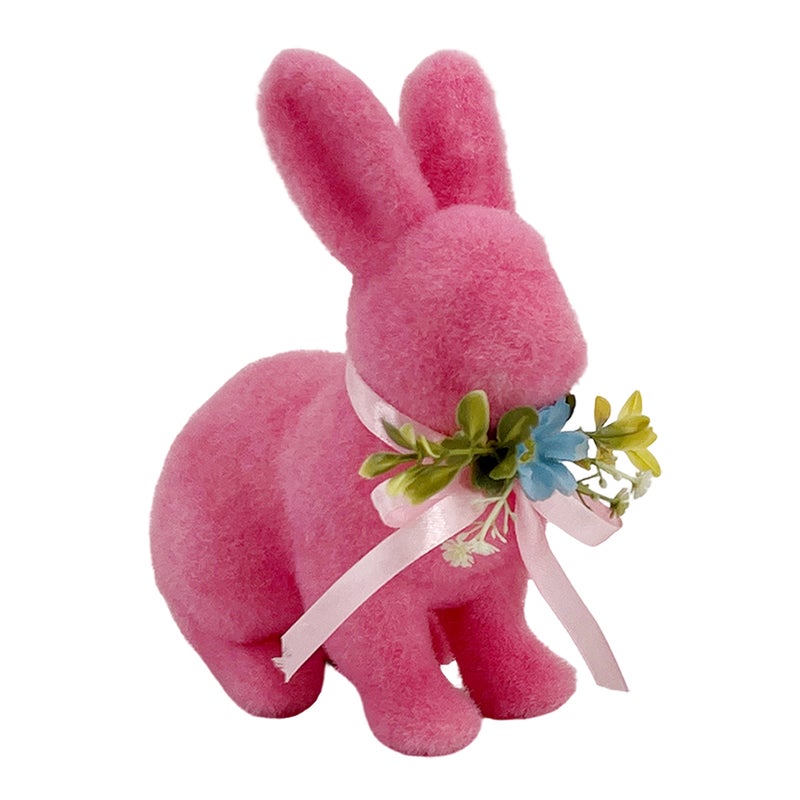 Party Magic Pink Bunny Decoration  – Standing Easter Figurine for Spring Home & Tabletop - Image 2