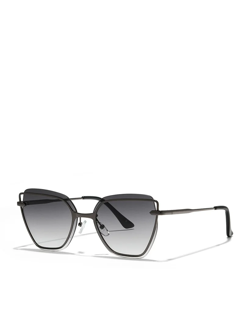 Blackout BlackOut by eyewa STARLIGHT Women's Cat Eye Sunglasses, Gray/Black
