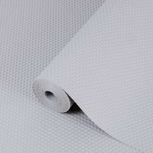 Drawer Liners Hersvin 45cmx500cm Kitchen Shelf Liners NonAdhesive Cabinet Mats Cupboard Protector EVA Plastic Lining Waterproof Washable Wipeable AntiSlip Mats Light GreyDot