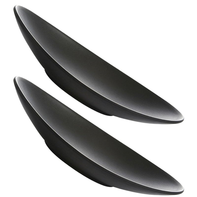 Black Melamine Sushi Plates Set Of 2 Snack Trays For Appetizers Desserts - Image 2