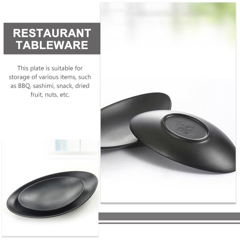Black Melamine Sushi Plates Set Of 2 Snack Trays For Appetizers Desserts - Image 4