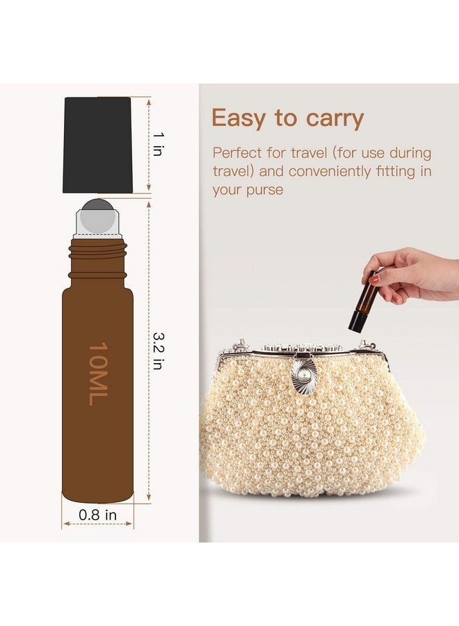 ULG Essential Oil Roller Bottles 48 Pack 10 Ml Amber Glass Empty Bottles With Stainless Steel Roller Balls (10 Extra Balls, 4 Openers, 4 Droppers, 48 Waterproof Labels) - Image 4