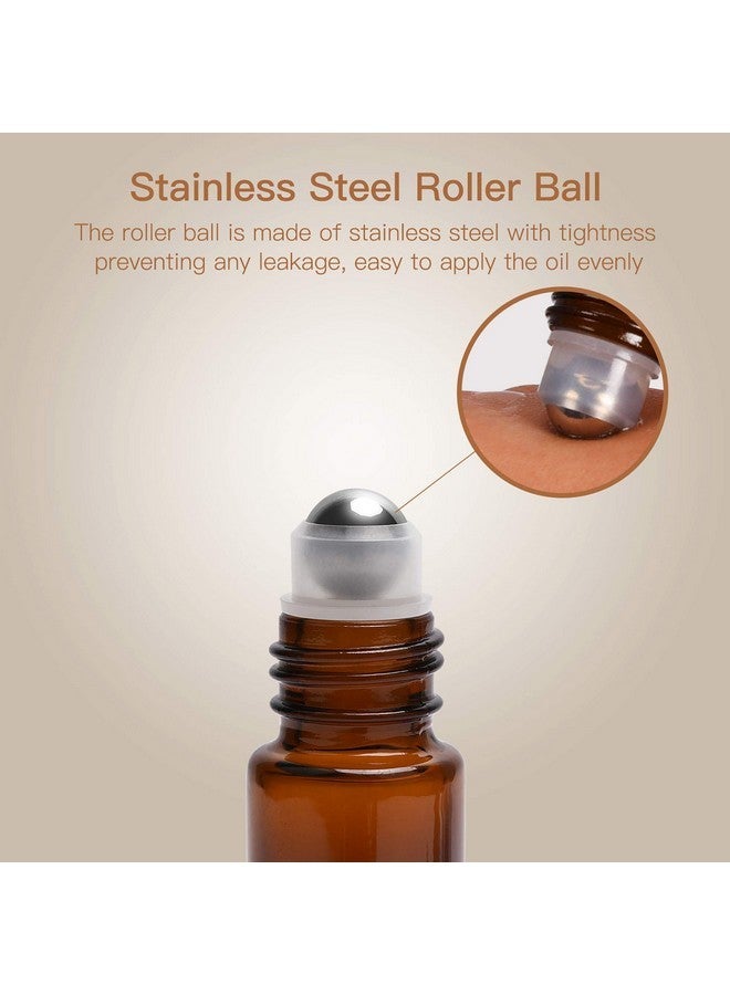 ULG Essential Oil Roller Bottles 48 Pack 10 Ml Amber Glass Empty Bottles With Stainless Steel Roller Balls (10 Extra Balls, 4 Openers, 4 Droppers, 48 Waterproof Labels) - Image 3