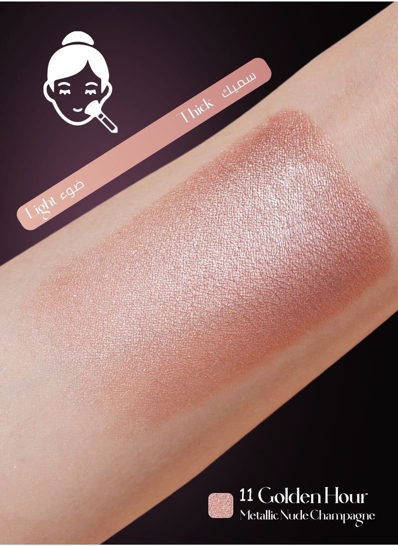 Oulac - Nude Champagne Eyeshadow Stick - Shimmer Eye Shadow Pencil for Highlighter, Waterproof & Long Lasting, Blendable Glitter Eye Makeup, Vegan & Cruelty-Free 3.8g - Golden Hour - 11 - Image 1