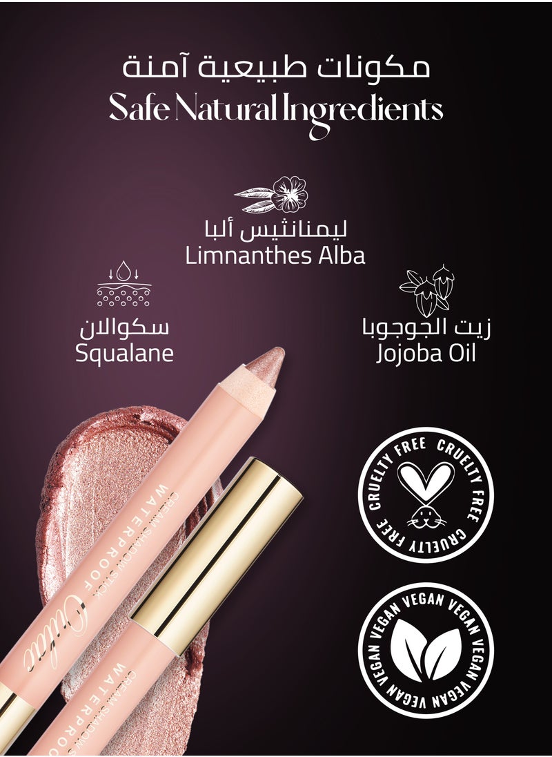 Oulac - Nude Champagne Eyeshadow Stick - Shimmer Eye Shadow Pencil for Highlighter, Waterproof & Long Lasting, Blendable Glitter Eye Makeup, Vegan & Cruelty-Free 3.8g - Golden Hour - 11 - Image 1