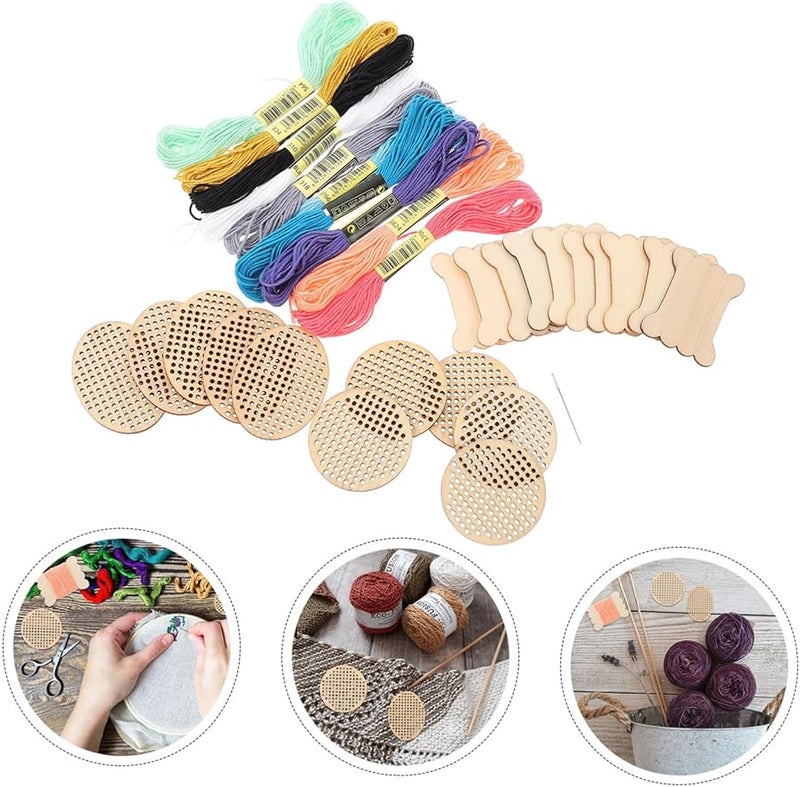 ألواح التطريز المتقاطع الخشبية مجموعات التطريز اليدوية لمشاريع DIY - Image 4