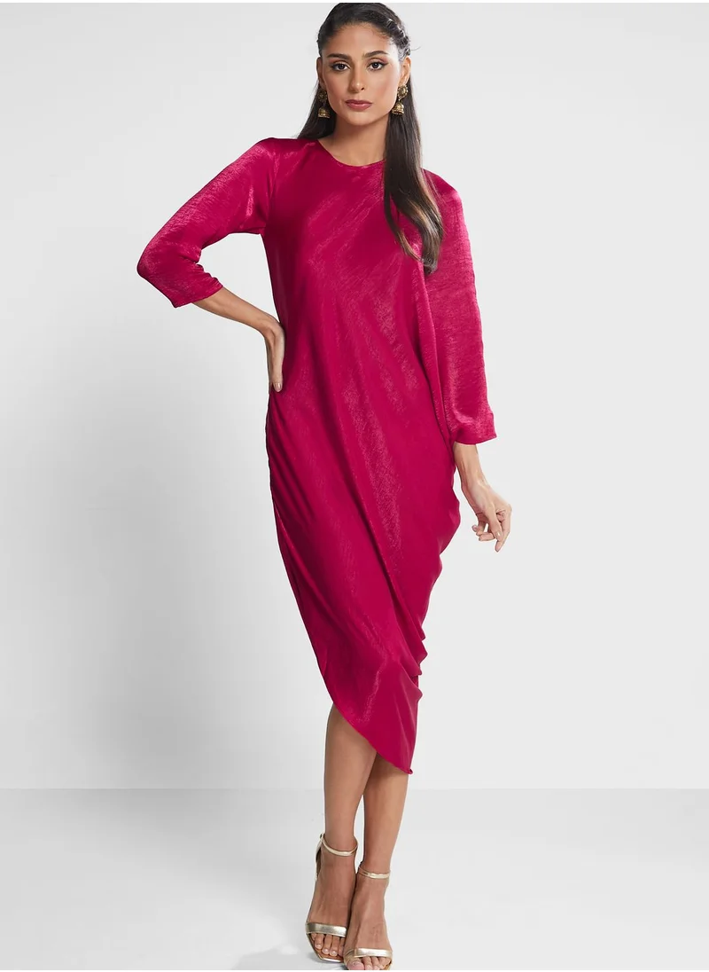 The Arab Crab Embroidered Asymmetrical Dress