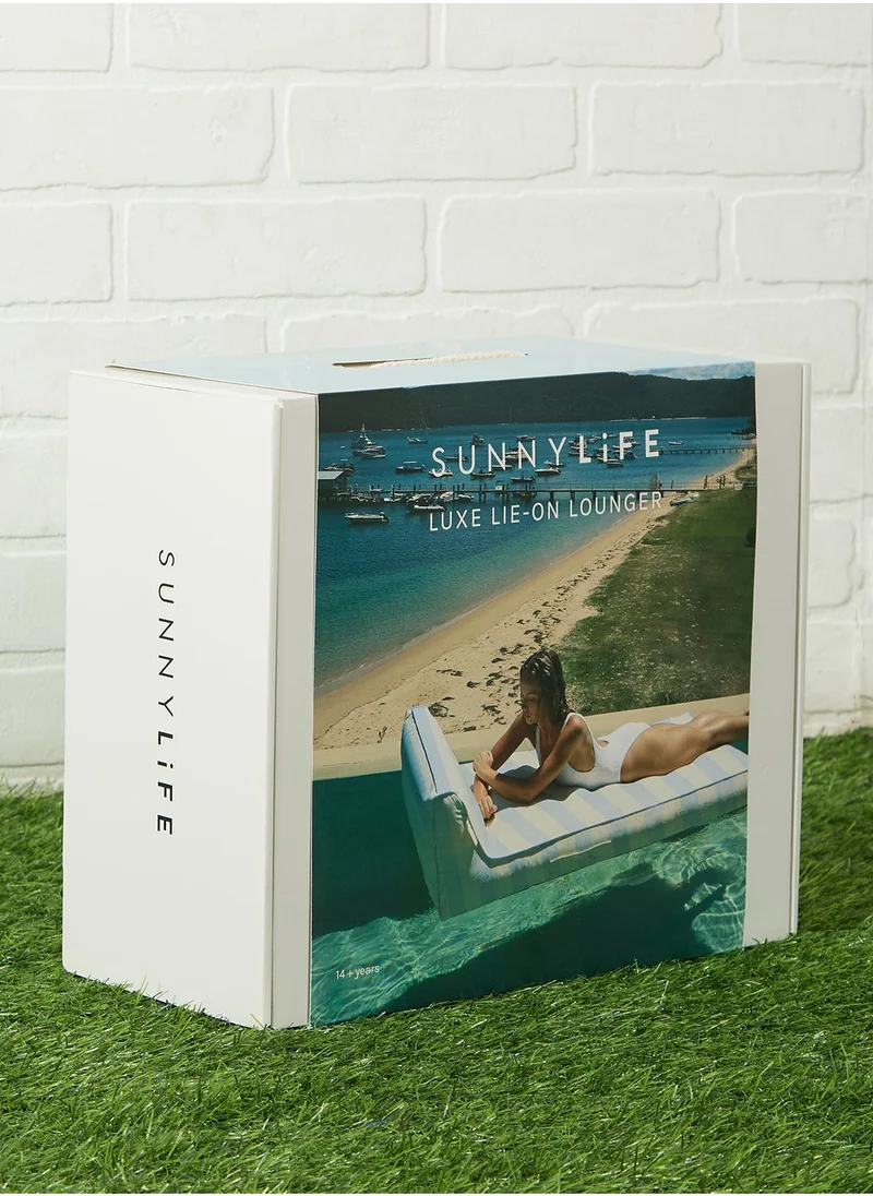 SUNNY LIFE Luxe Lie-On Lounger Lazy Days Blue Stripe