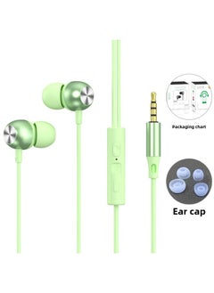 Generic Digital Decoding Audio Wired 3.5 Earphone Metal Inset Macaron Subwoofer Type Wholesale-Color:A5 Apple Green 3.5 Round Mouth (Boxed)  - Image 1