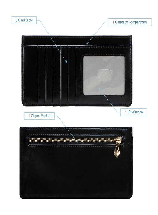 XEYOU Women Slim Rfid Blocking Credit Card Case Holder Wallet Zip ID Case Wallet Small Compact Leather Wallet Coin Purse - Image 2