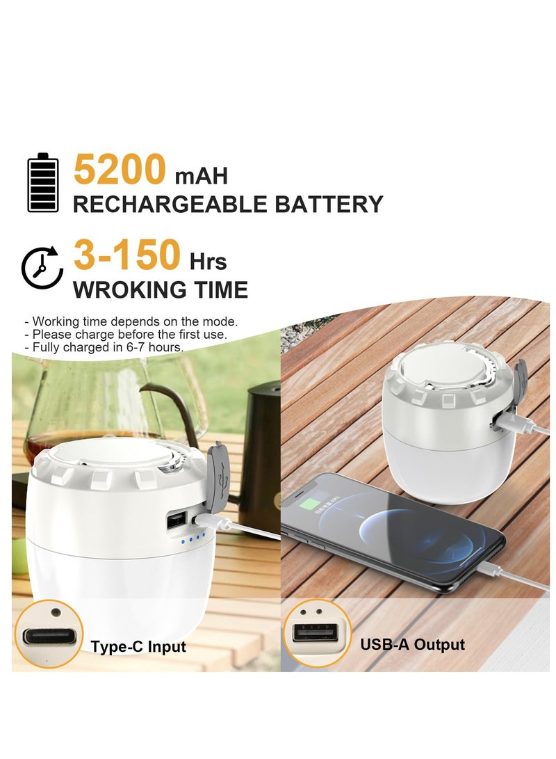 SYOSI LED Camping Lantern Rechargeable 5200mAh, Camping Lights with 4 Modes, Tent Lights Up to 150H LED Lanterns for Power Outages IPX5 Waterproof Emergency Lantern for Outages, Outdoor, Fishing - Image 4