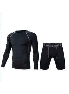 Generic Swimwear Men's Anti-embarrassment Shorts Swimming Trunks Equipment Sunscreen Full Body Hot Spring Swimwear Men's Suit Summer-Color:Sci-fi Long Sleeves + Five-quarter Pants -Size:3xl  - Image 1