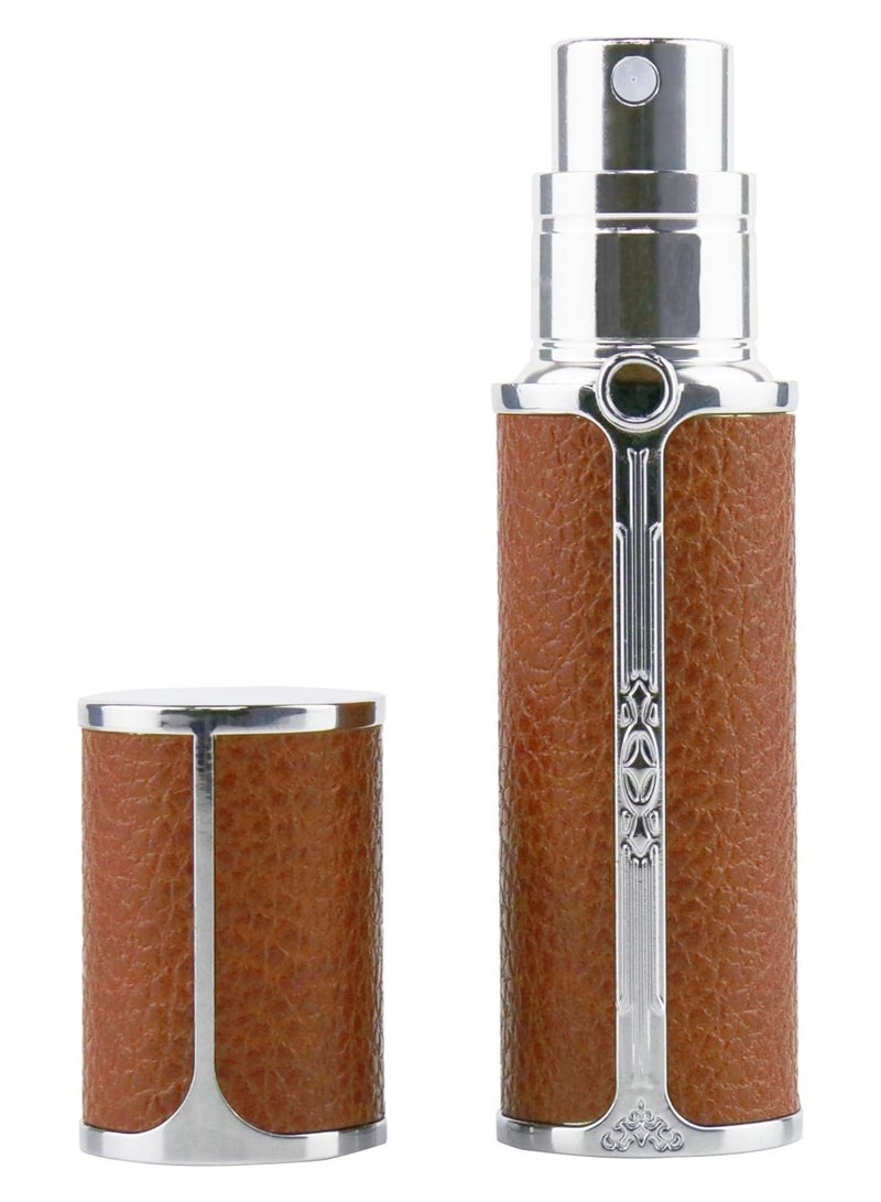 زجاجة عطر رذاذ محمولة صغيرة قابلة لإعادة الملء بحجم مناسب للسفر، إكسسوارات زجاجات رذاذ 5 مل/0.2 أونصة F906-1 (بني) - Image 1