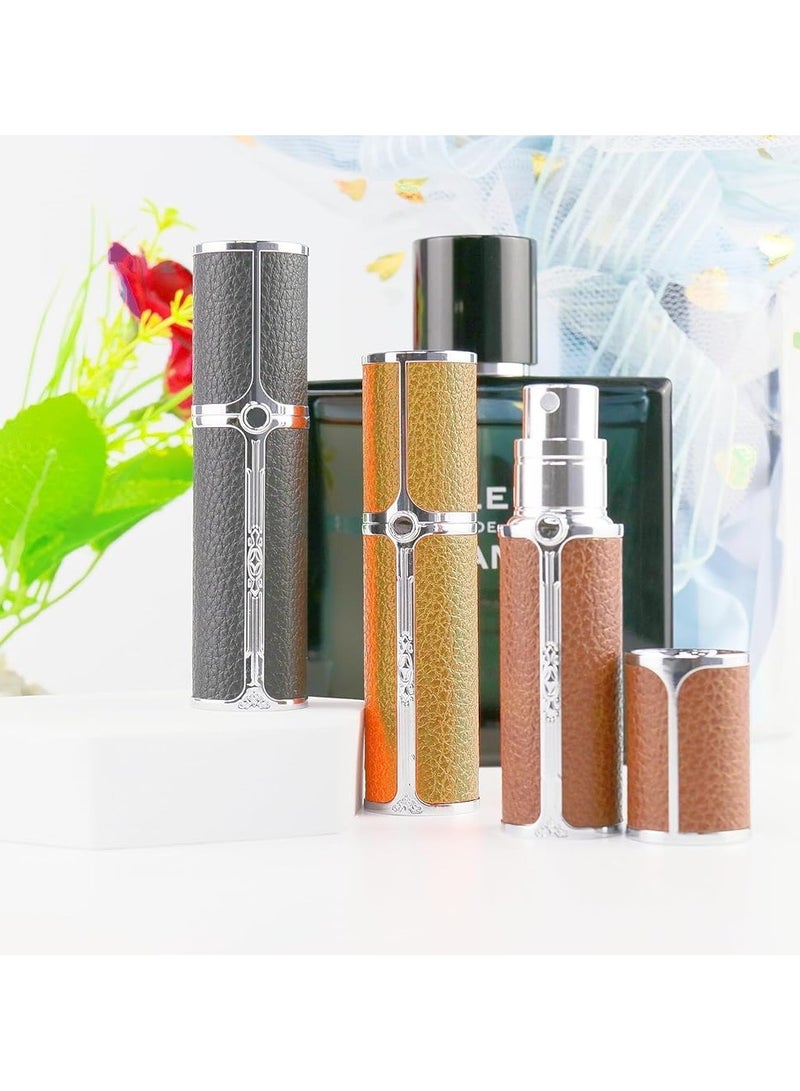 زجاجة عطر رذاذ محمولة صغيرة قابلة لإعادة الملء بحجم مناسب للسفر، إكسسوارات زجاجات رذاذ 5 مل/0.2 أونصة F906-1 (بني) - Image 4
