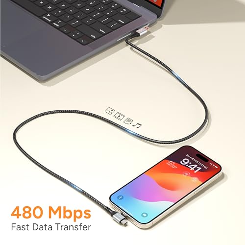 Ambrane 4 in 1 Multi-Functional Charging Cable | Fast Charging & Data Sync | Universal USB, Type-C, Lightning Cable | Compatible with Android, iPhone, Tablets, and USB-C Devices (AC4CL-15,Black) - Image 5