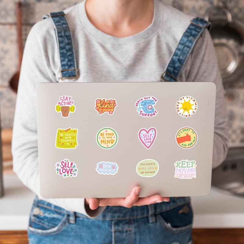 KASTWAVE 50PCS Cute Inspirational Quotes Stickers, Motivational Vinyl Decals for Water Bottles, Laptops, Journals, Planner Decor, Positive Affirmation Stickers for Teens, Adults, Kids - Image 4