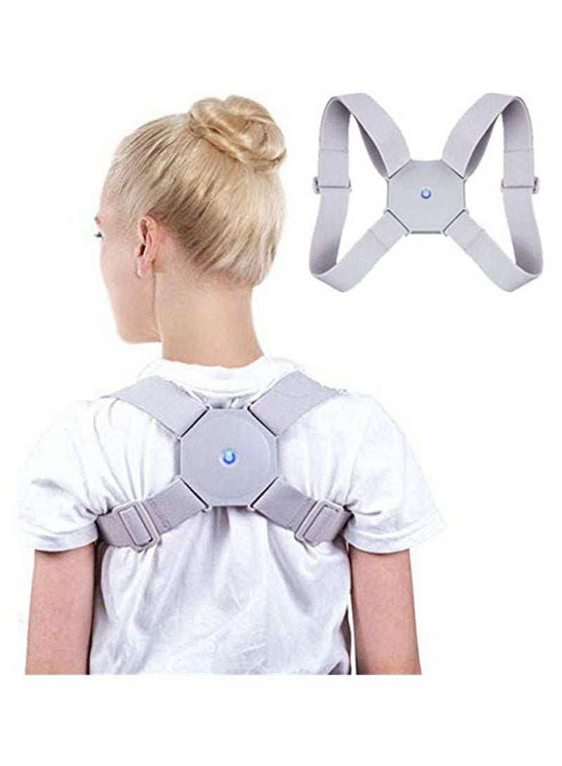 Smart Posture Corrector for Adults and Kids, Sensor Posture Corrector, Intelligent Posture Reminder, Vibrate to Improve Posture, Slouch Humpback Brace for Women and Men, Comfortable Breathable (Grey) - Image 1