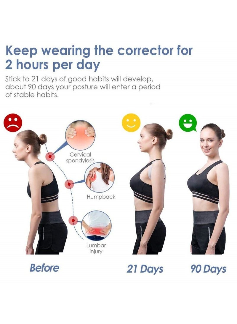 Smart Posture Corrector for Adults and Kids, Sensor Posture Corrector, Intelligent Posture Reminder, Vibrate to Improve Posture, Slouch Humpback Brace for Women and Men, Comfortable Breathable (Grey) - Image 2