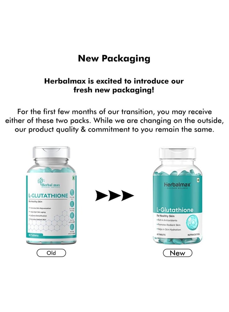 هيربال ماكس هيربل ماكس إل - جلوتاثيون للبشرة الفاتحة والمشرقة - 100 مجم 60 قرص - Image 2
